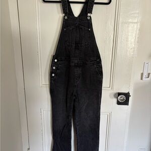 Black Denim Overalls